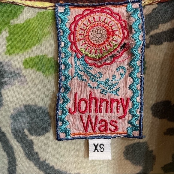 Johnny Was Boho Multi Colored Floral patchwork Print Button Down Shirt - Picture 7 of 14